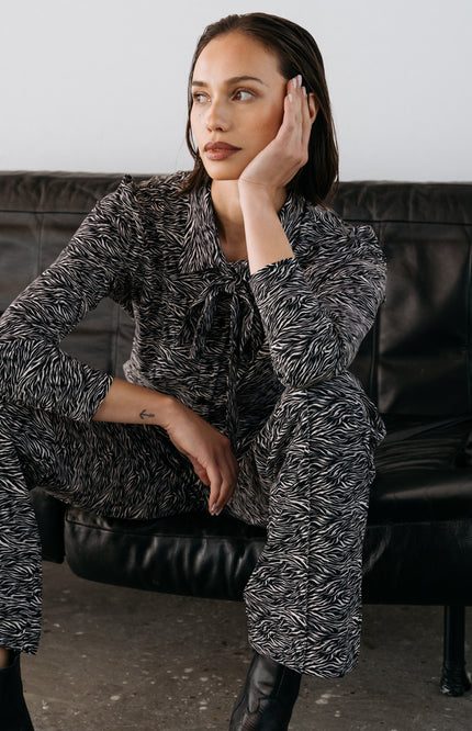 Maicazz Travel Broek Vogue Scratch Black Offwhite Stretchshop.nl