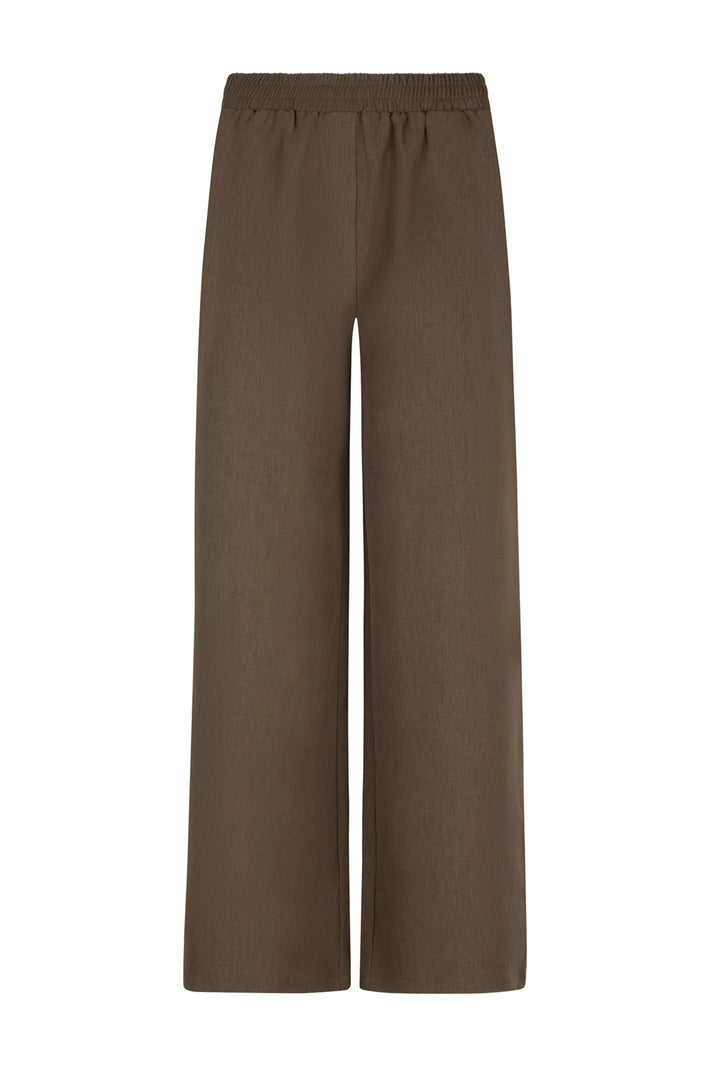 Ydence Yade Mud broek met rechte pasvorm en elastische taille, donkergrijs, geschikt voor casual en outdoor outfits