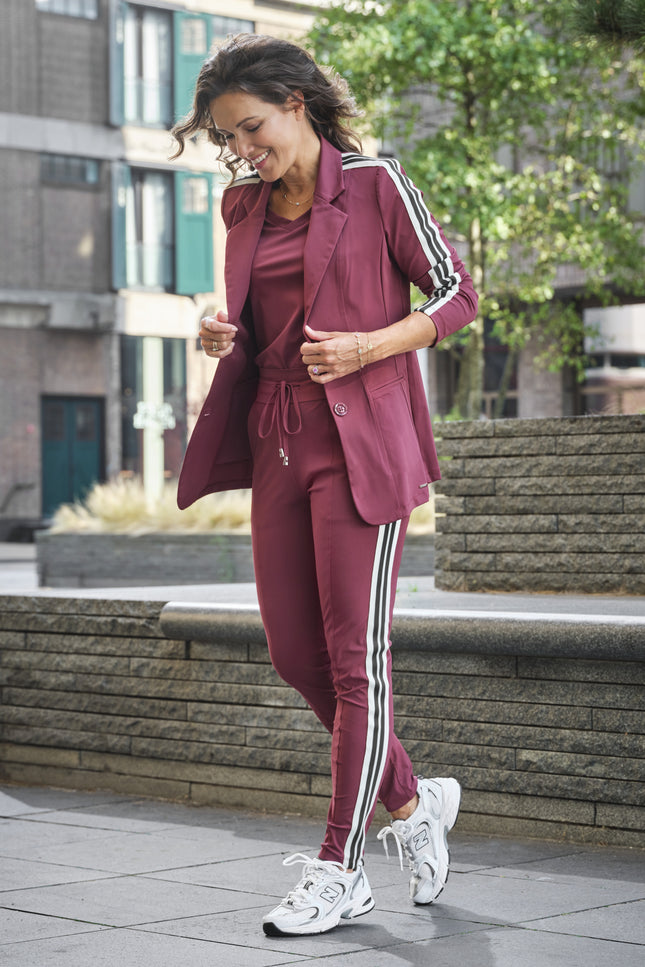 Travel Broek Tape Burgundy 202669