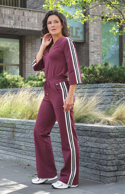 Travel Broek Tape Burgundy 202668