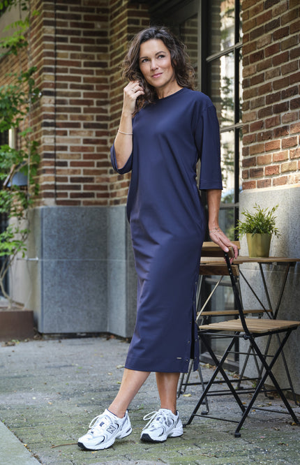 Bonded Travel Jurk Navy 202692