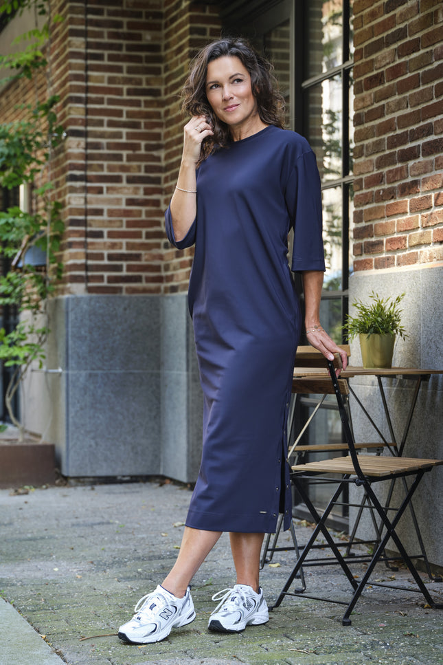 Bonded Travel Jurk Navy 202692