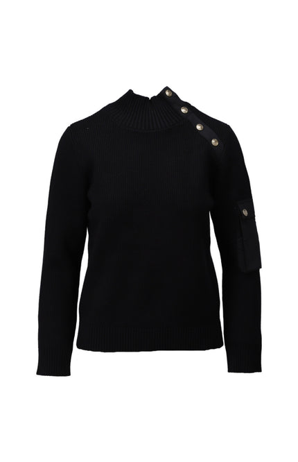 Trui Kraag Met Knopen En Zakje Black B841
