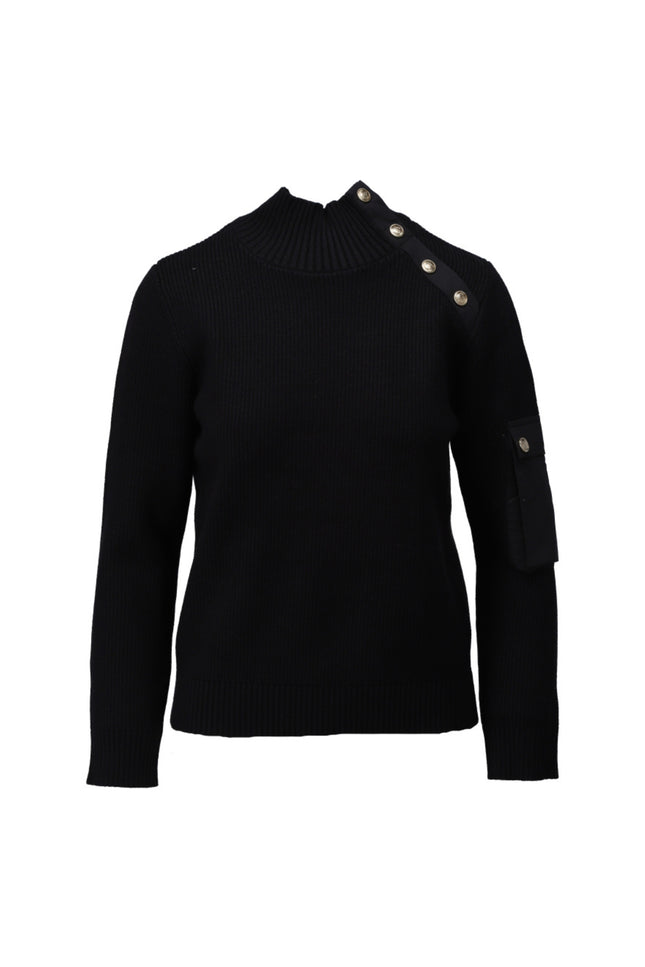 Trui Kraag Met Knopen En Zakje Black B841