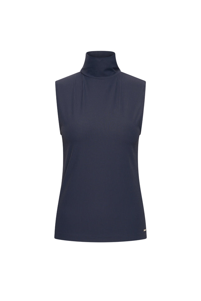 Travel Top Collar Ribbed Navy 202642