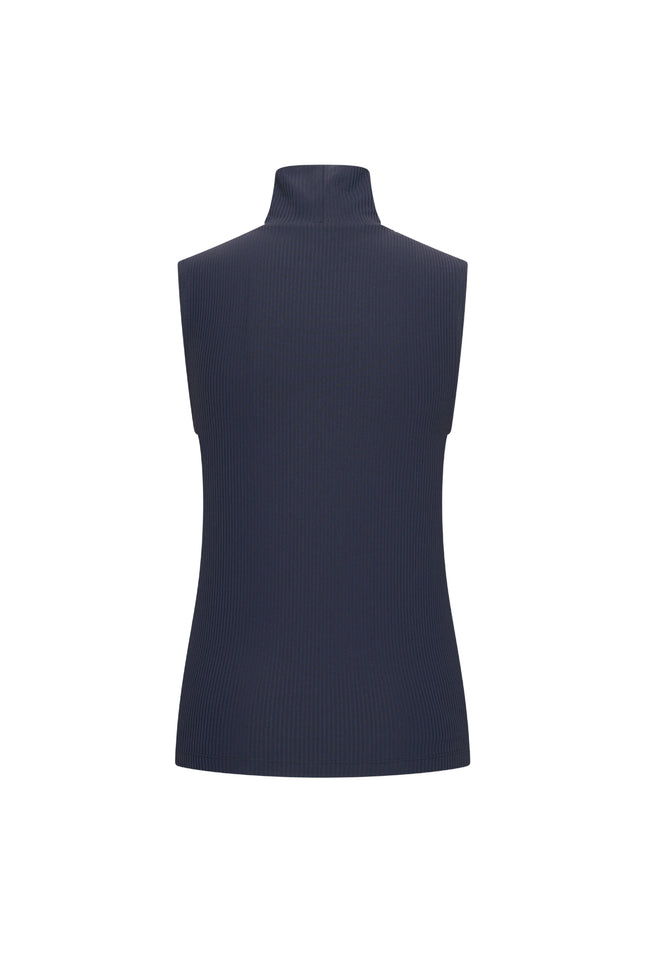 Travel Top Collar Ribbed Navy 202642