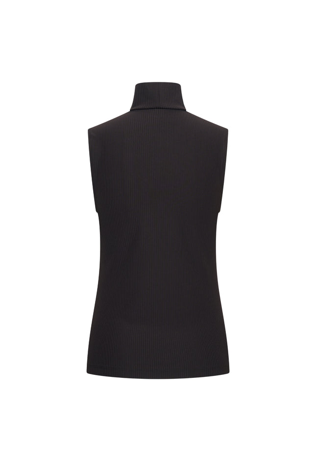 Travel Top Collar Ribbed Black 202642