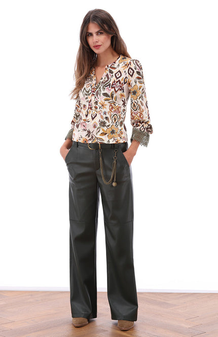 Broek Vegan Leren Met Riem Climbing Ivy B751