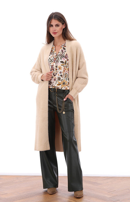 Vest Lang Met Wijde Mouwen Latte B819