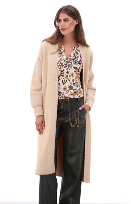 Vest Lang Met Wijde Mouwen Latte B819