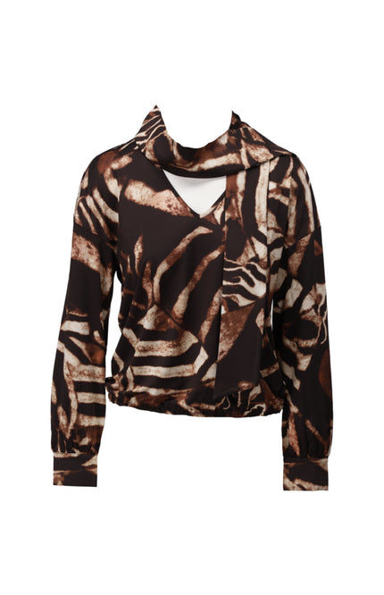 Top V-hals Met Sjaaltje & Design B202-P028