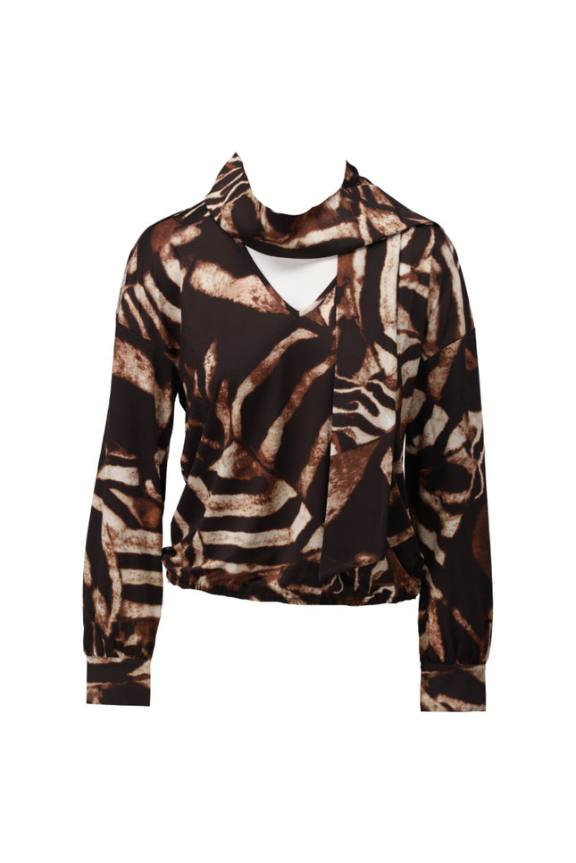 Top V-hals Met Sjaaltje & Design B202-P028