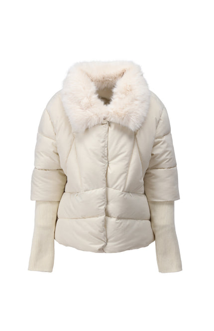 Jas Puffer Met Bont Cream B902