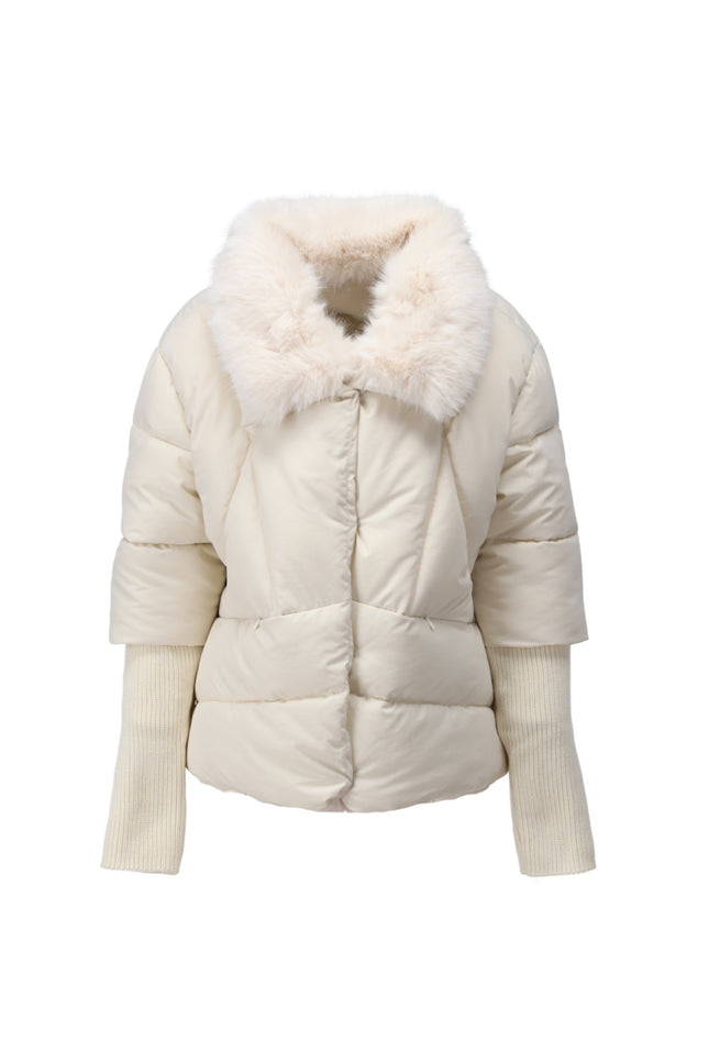 Jas Puffer Met Bont Cream B902