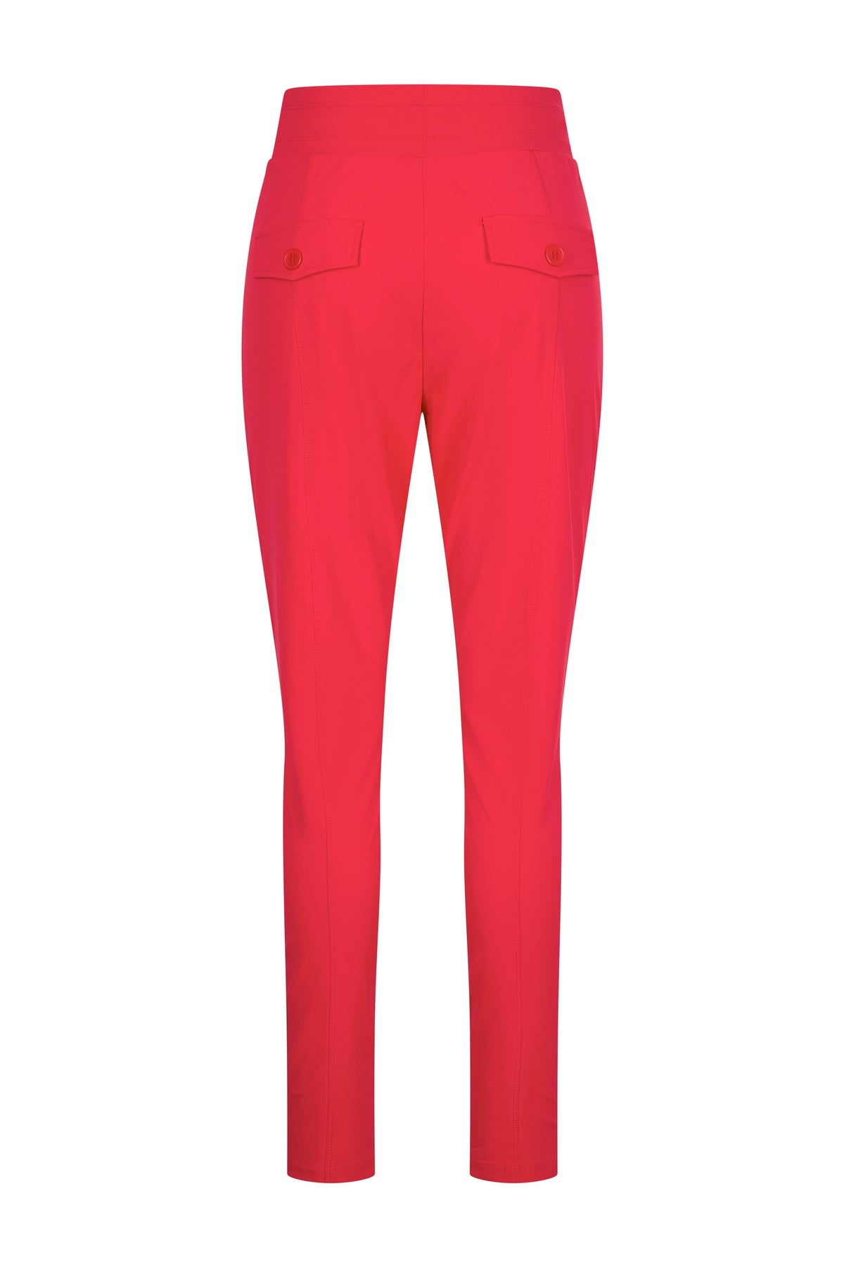 Rode reisbroek van Mi Piace met comfortabele pasvorm en casual stijl, zichtbaar met zakken en slanke snit.
