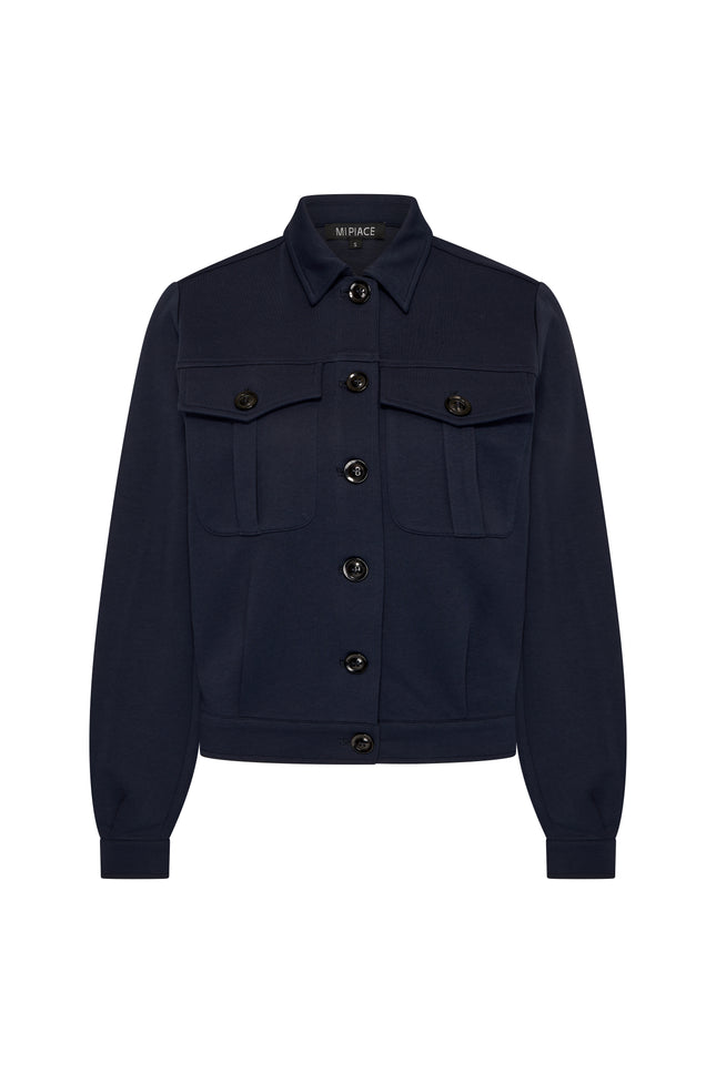 Mi Piace Jacket Sweat Dark Blue 2020022 Stretchshop.nl