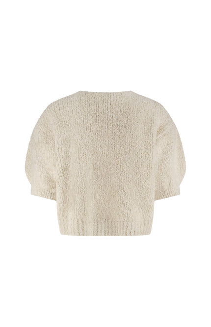 Nukus Vest Jip Lurex Sand NKF05011 Stretchshop.nl