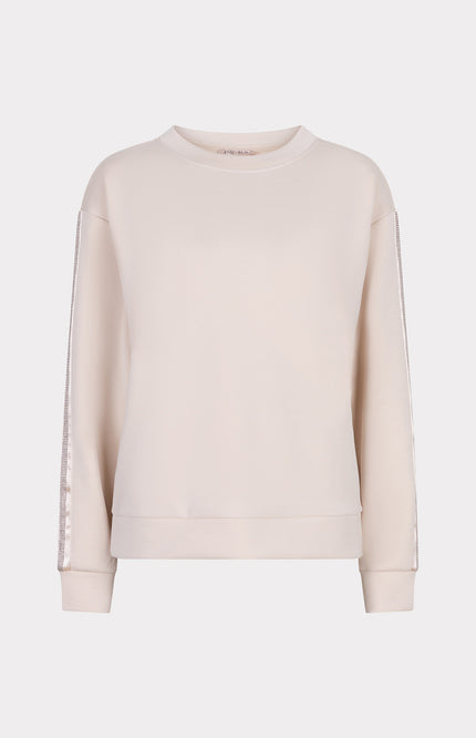 Sweater Rhinestones Modal Natural F25.05504