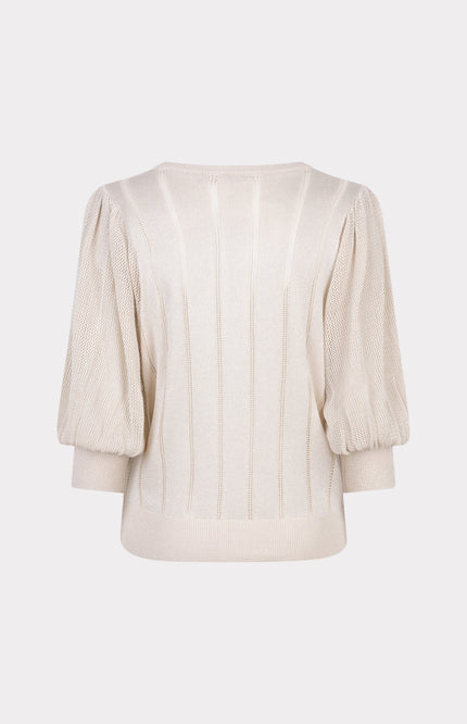 Sweater Short Puffsleeves Lurex Light Grey F25.31503