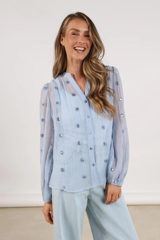 Blouse Rosan Embroidery Ice NKF02059