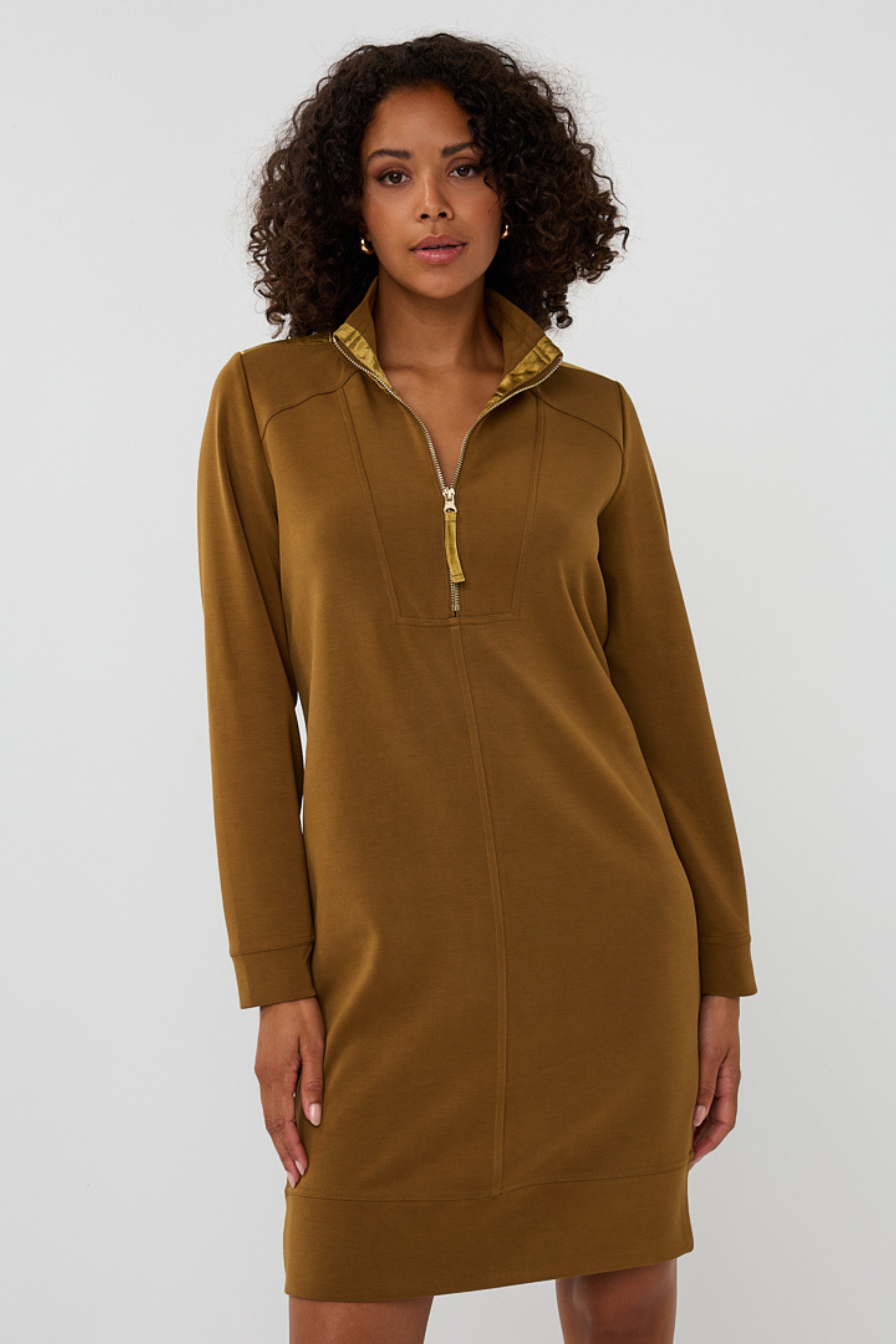 Jurk Zipper Modal Olive EsQualo