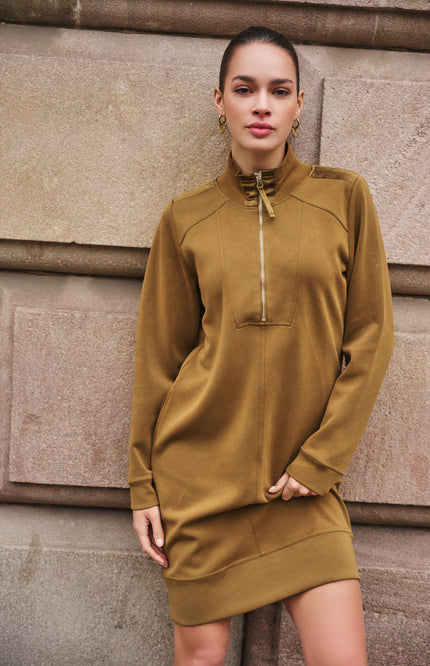 Jurk Zipper Modal Olive F25.05500