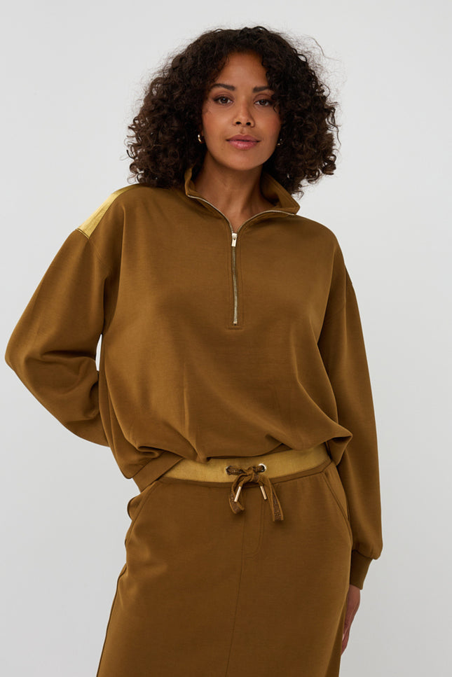 Sweater Balloon Hem Modal Olive F25.05503