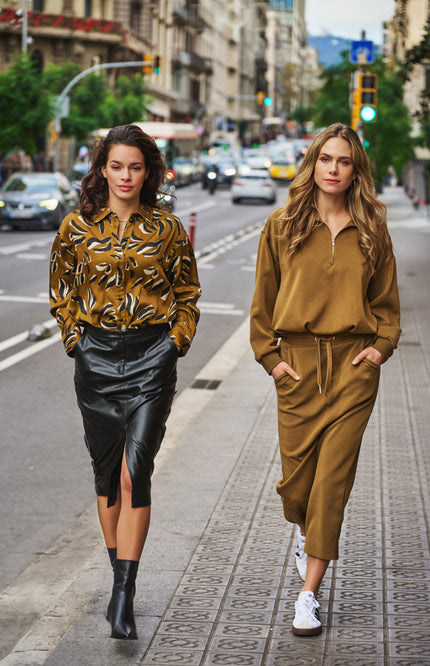 EsQualo Rok Midi Modal Olive F25.05507 Stretchshop.nl
