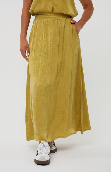 Rok Long Crinkle Cupro Golden Olive F25.05518