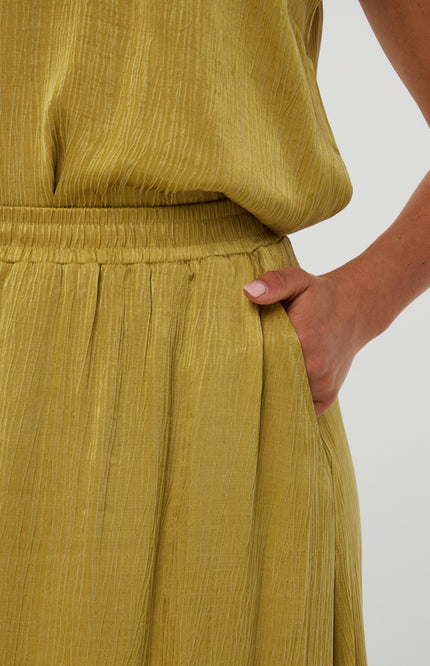 Rok Long Crinkle Cupro Golden Olive F25.05518