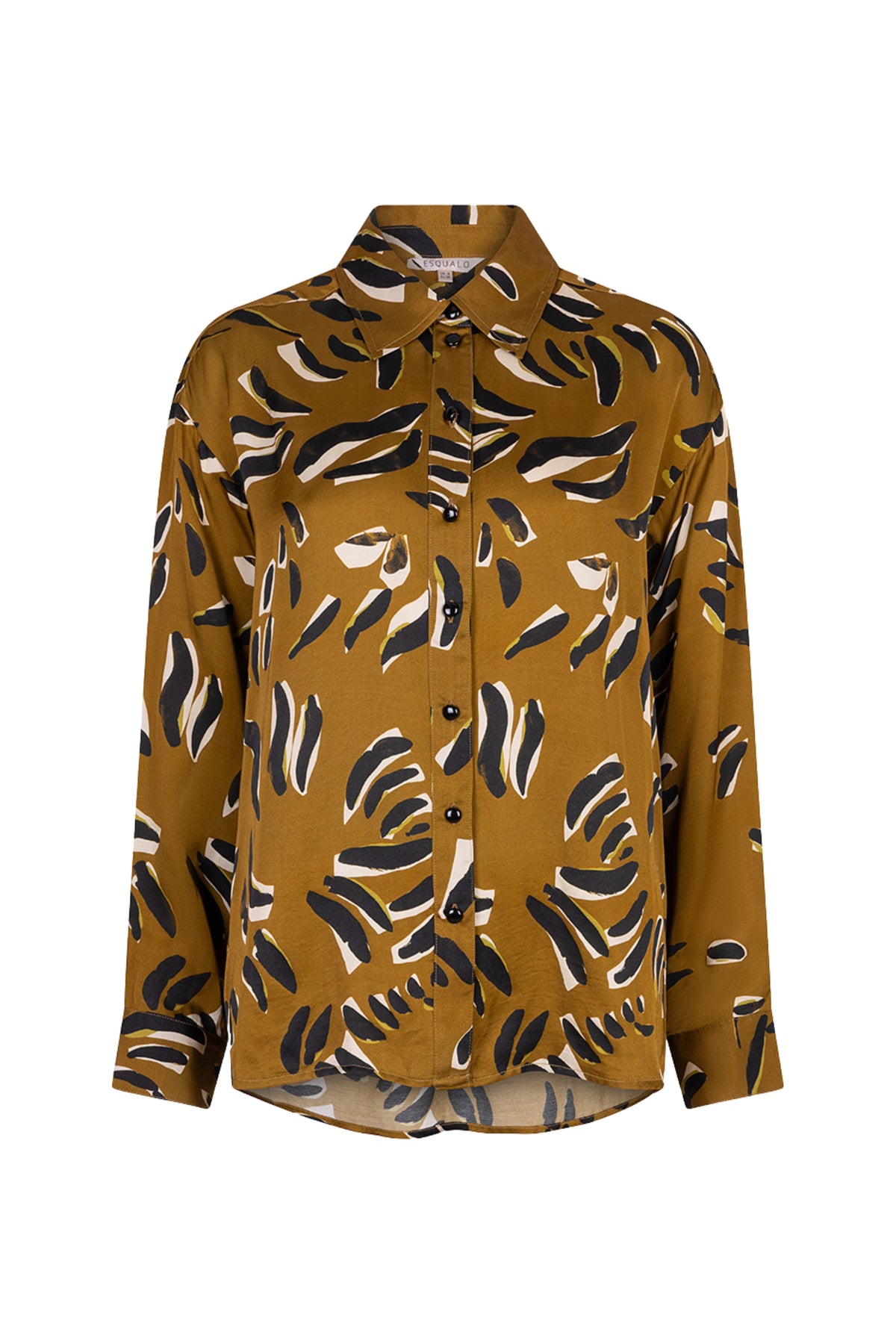 Oversized blouse van EsQualo met Harmony print, licht en luchtig met lange mouwen en stijlvolle uitstraling.