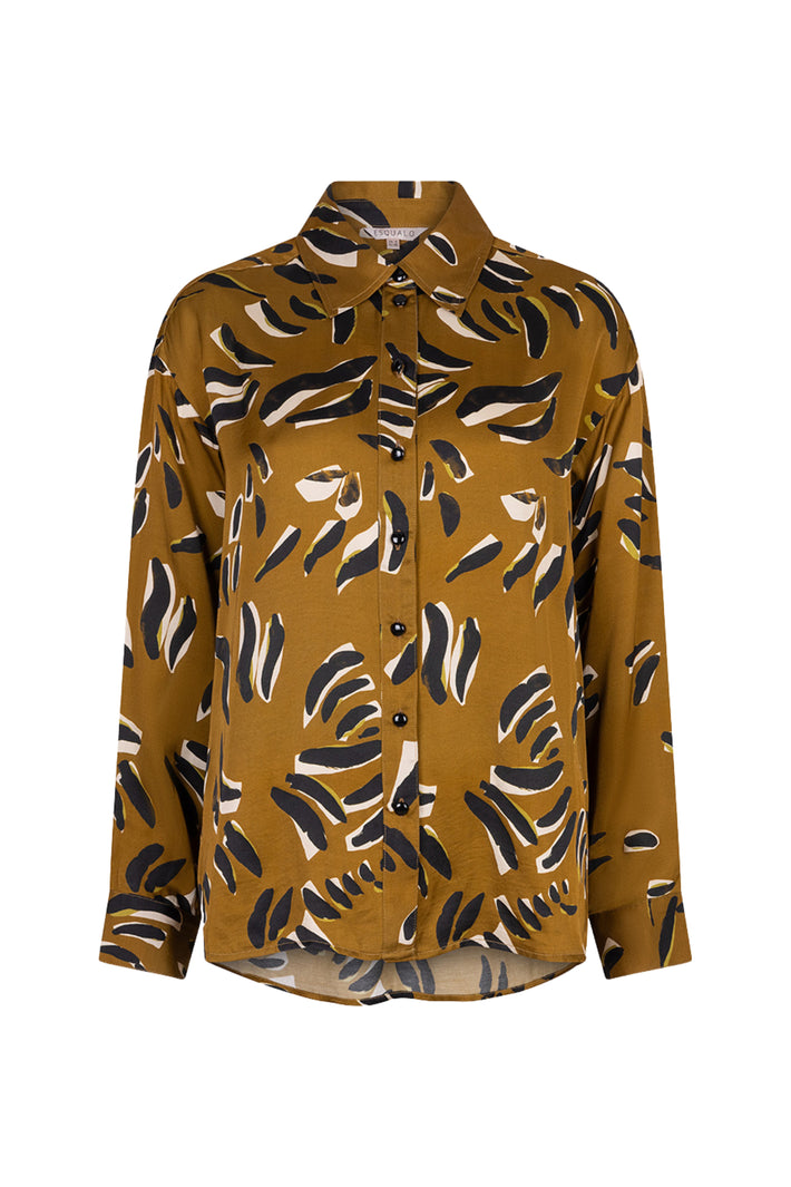 Oversized blouse van EsQualo met Harmony print, licht en luchtig met lange mouwen en stijlvolle uitstraling.
