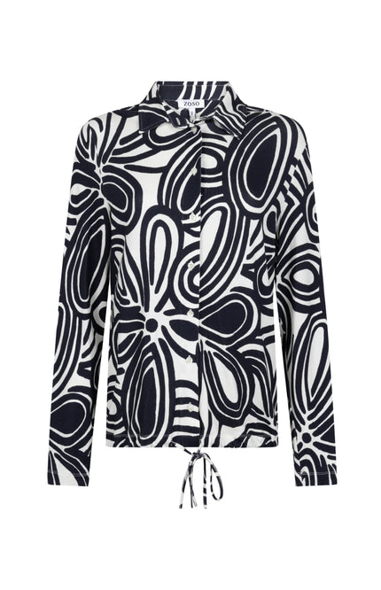 Zoso Blouse Natalia Kit Night Blue 261 Stretchshop.nl