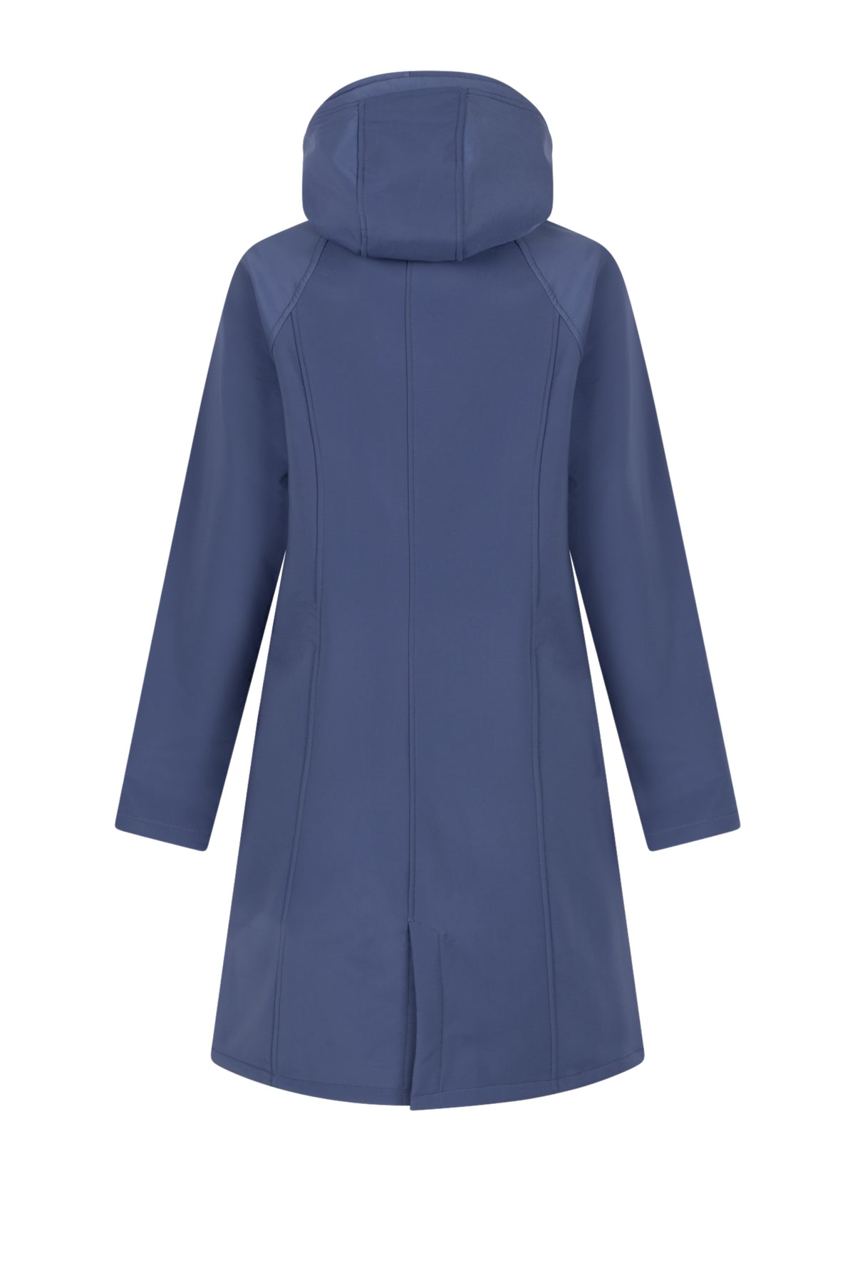 Blauwe outdoor jas van Zoso, model 261, met waterdichte stof en capuchon, geschikt voor buitenactiviteiten.