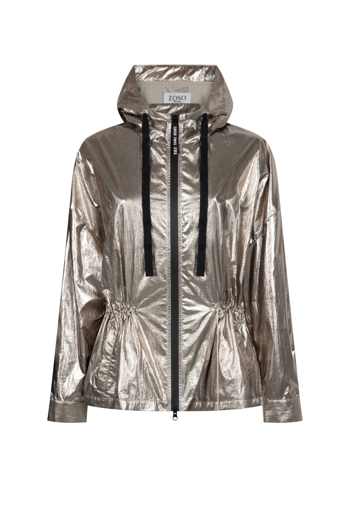 Bronskleurige Stacey Brons jacket van Zoso, modieus met stijlvolle details, gedragen door een model.