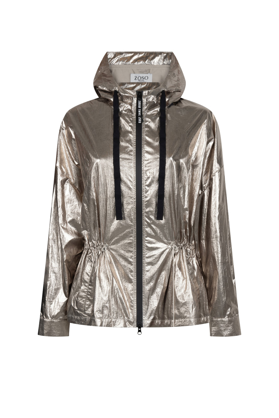 Bronskleurige Stacey Brons jacket van Zoso, modieus met stijlvolle details, gedragen door een model.