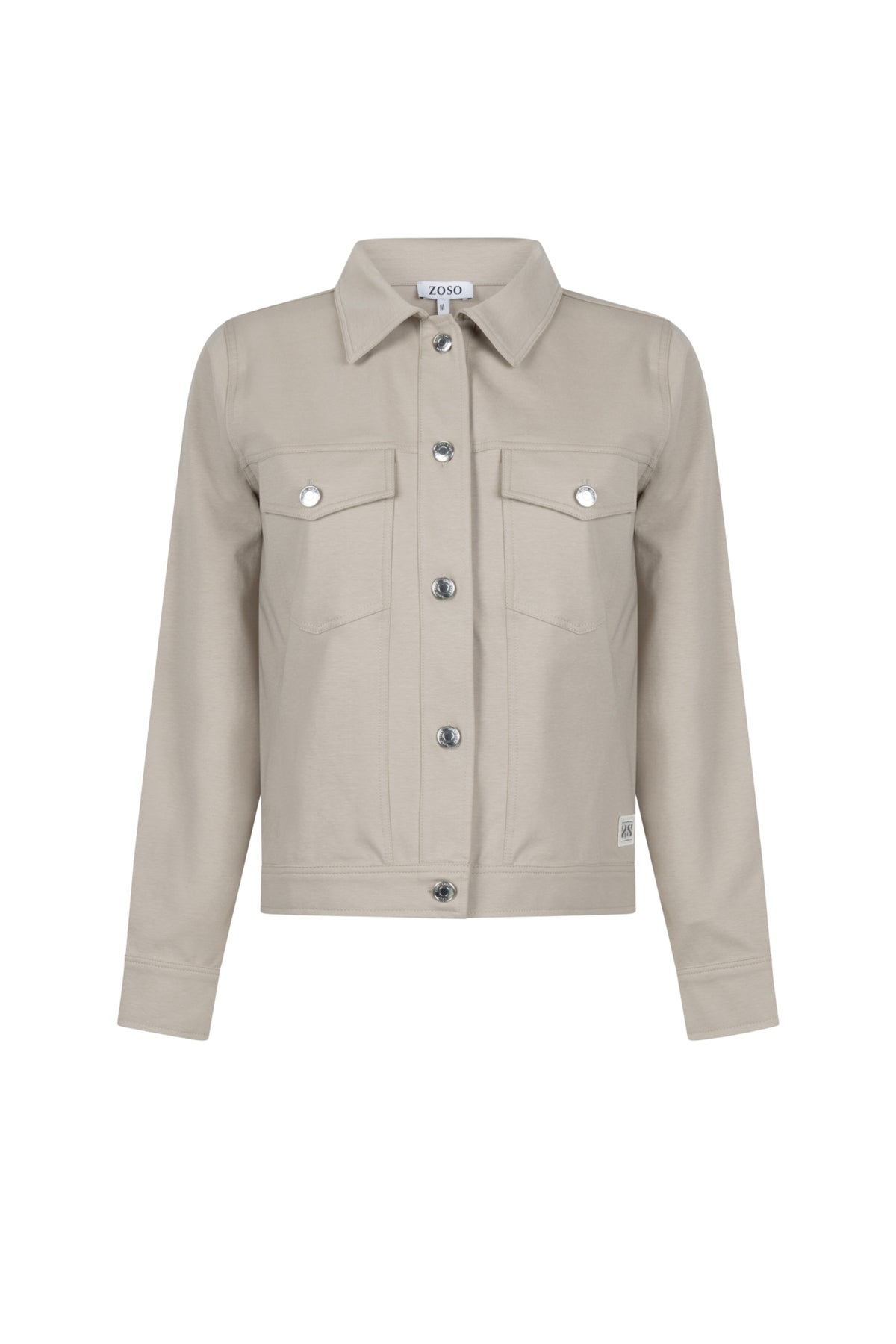 Zoso Veronica Sand Stone jas voor dames, lichtgewicht en stijlvol, zichtbaar op de afbeelding.