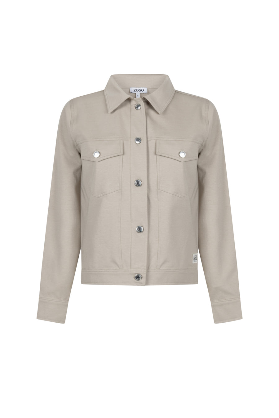 Zoso Veronica Sand Stone jas voor dames, lichtgewicht en stijlvol, zichtbaar op de afbeelding.