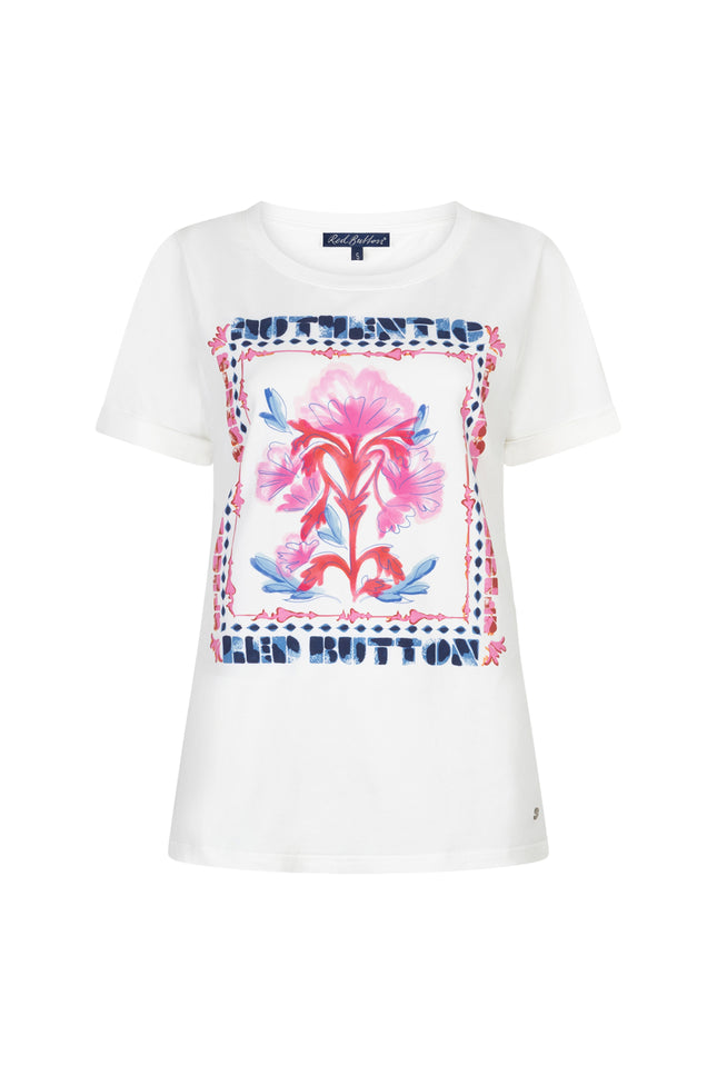 T-shirt Temmy Multi Flower Offwhite Pink SRB4825