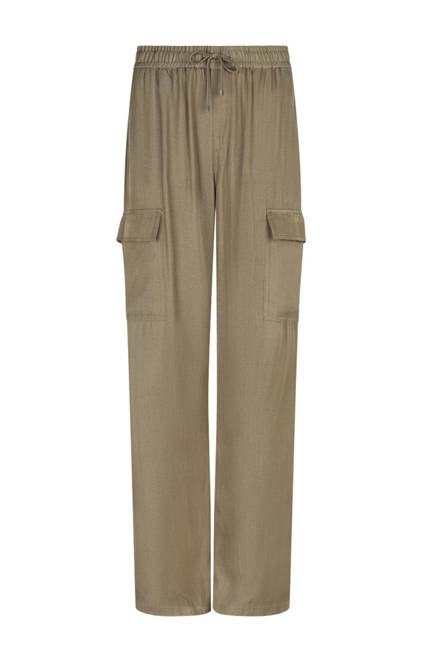 Red Button Broek Colette Cargo Shine Moss SRB4827 L33 Stretchshop.nl