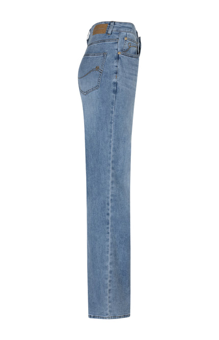 Red Button Broek Brielle Flare Denim Light Stone SRB4842 L33 Stretchshop.nl