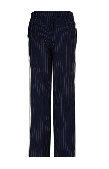 Red Button Broek Claudette Palazzo Sidetape Pinstripe Dark Blue SRB4843 Stretchshop.nl