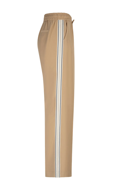 Red Button Broek Claudette Palazzo Sidetape Dark Sand SRB4844A L33 Stretchshop.nl