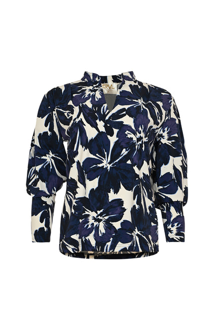 Maicazz Travel Top Dieke Blue Flower Stretchshop.nl