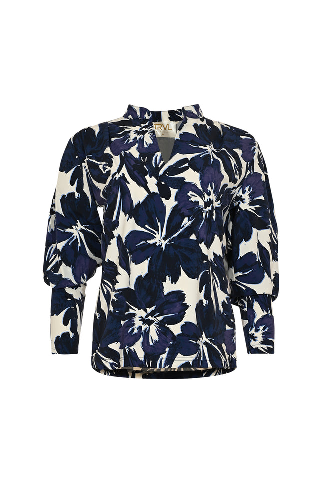 Maicazz Travel Top Dieke Blue Flower Stretchshop.nl