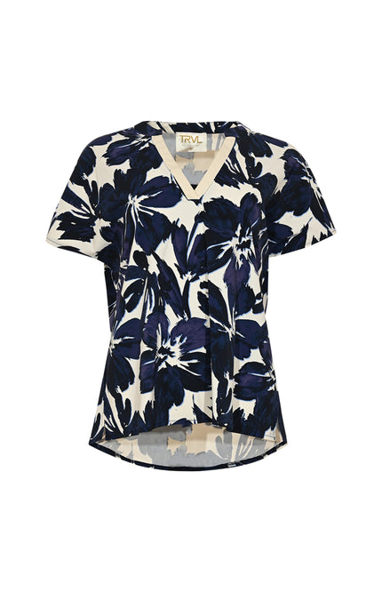 Maicazz Travel Top Mumbai Blue Flower Stretchshop.nl