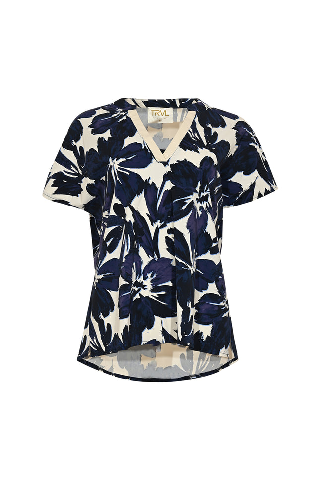 Maicazz Travel Top Mumbai Blue Flower Stretchshop.nl