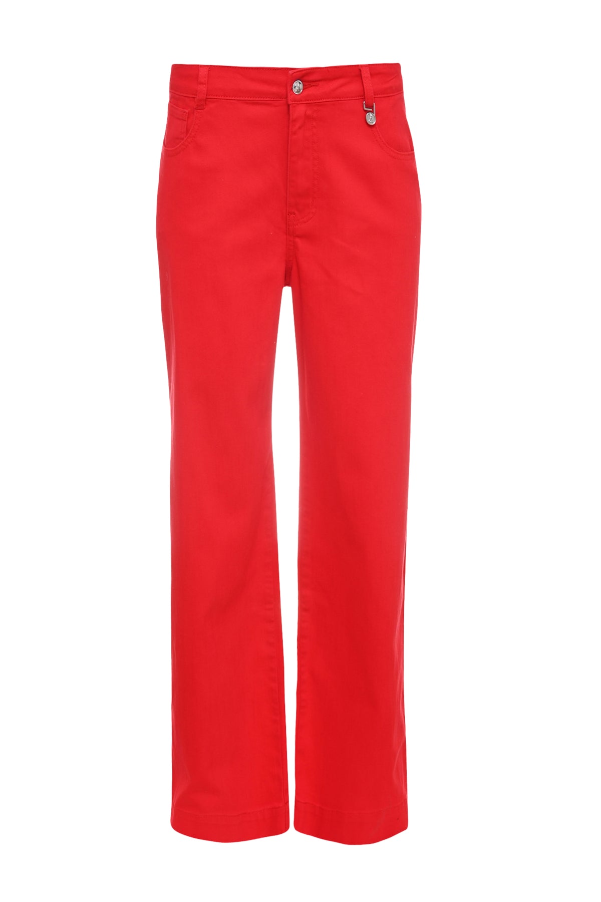Rode Sailori broek van Maicazz & Zizo, casual dameskleding, getoond op model met elastische taille en losse pasvorm