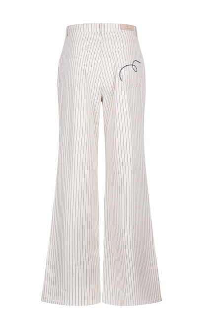 Nukus Jeans Senna Stripe Offwhite Navy NKS09065 Stretchshop.nl