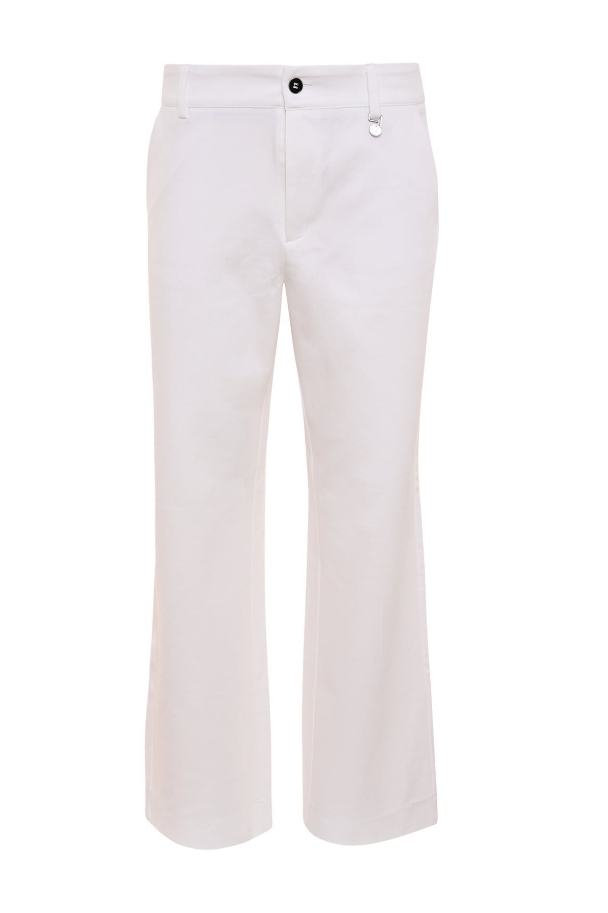 Offwhite broek Parla van Maicazz & Zizo, lichte stof en casual pasvorm, zichtbaar met elastische tailleband en rechte pijpen.